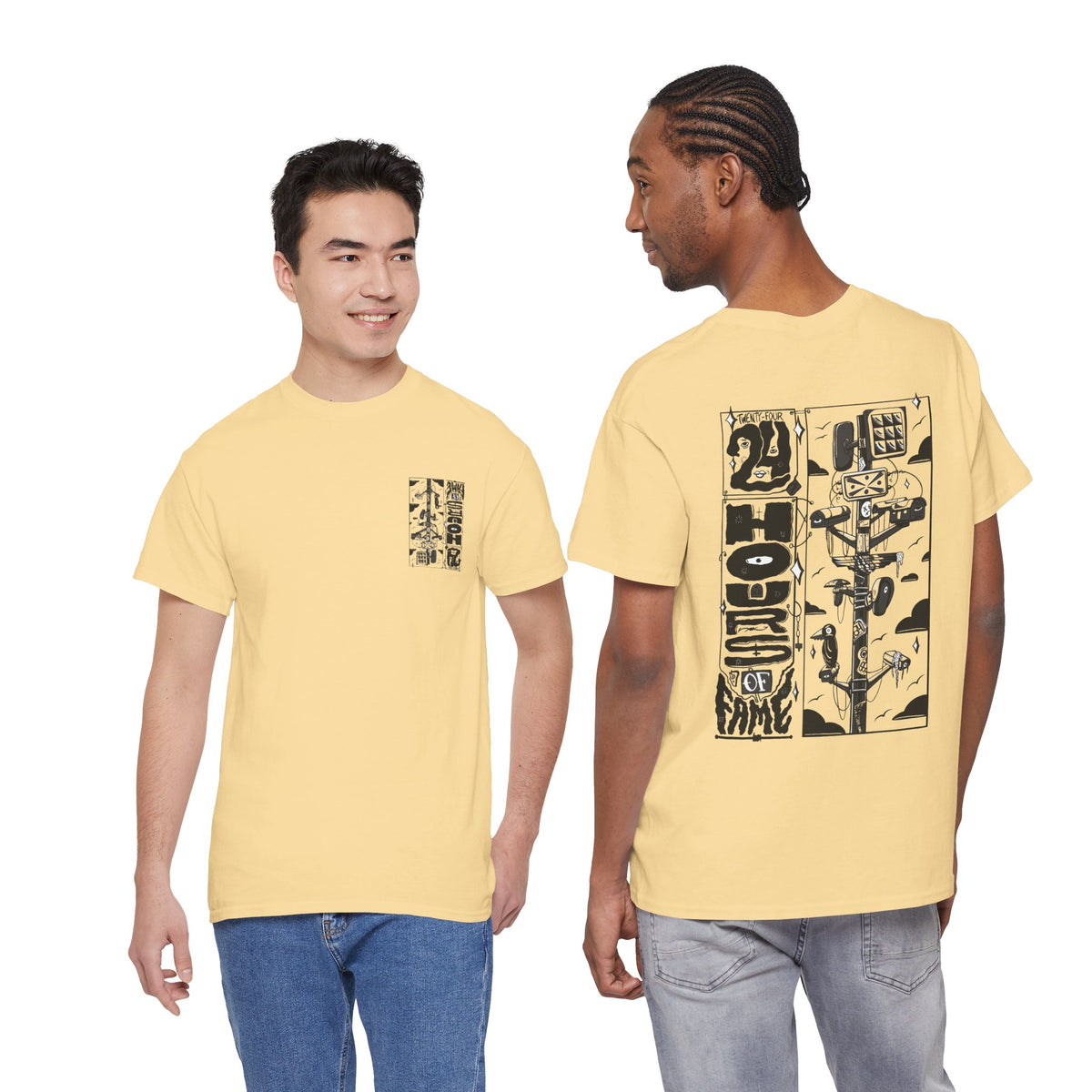 "24 Hours of Fame" - Graphic Tee (Back Print w/ F.T.W.) (Gildan 5K)