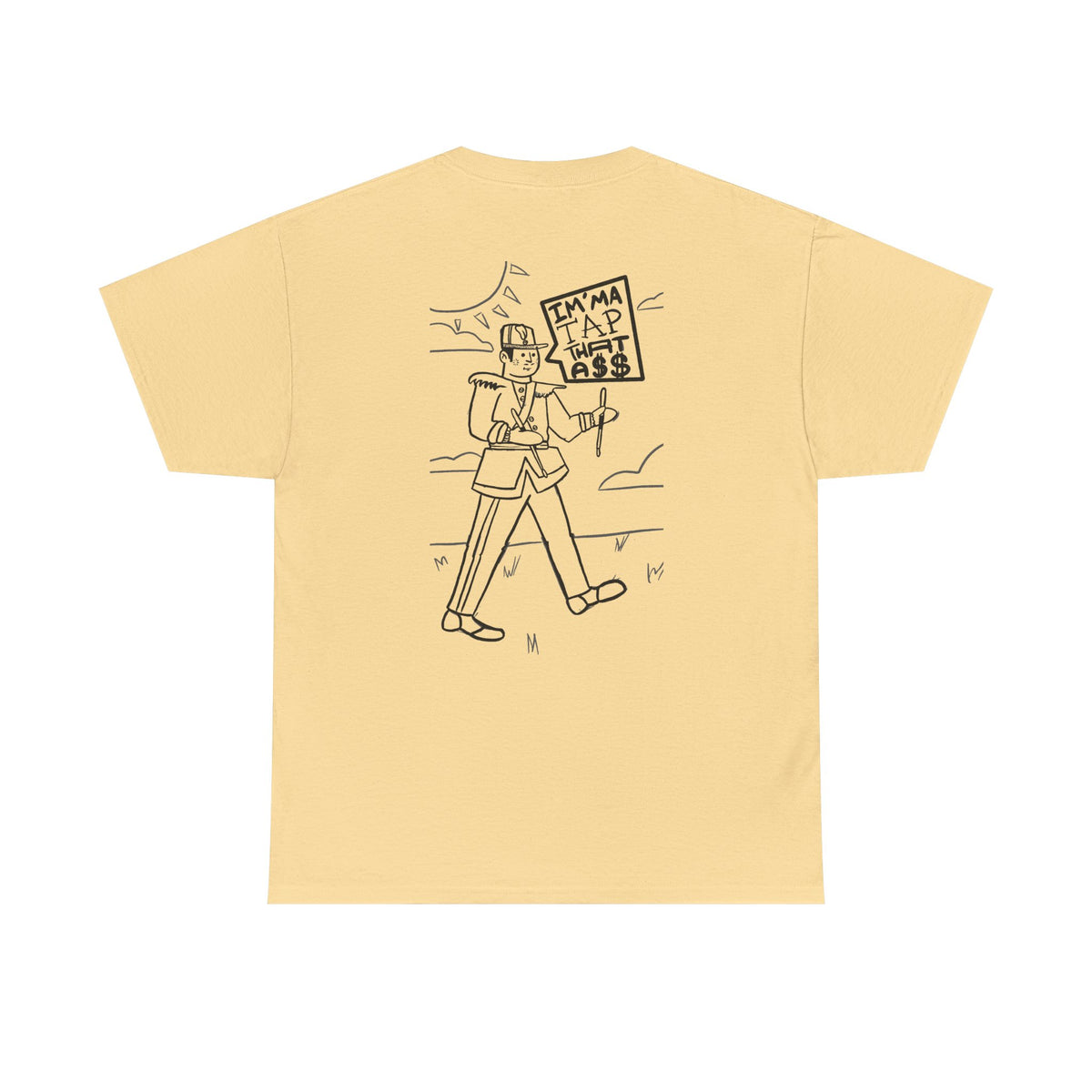 Protester Line Art Tee — Minimalist March Graphic T-Shirt
