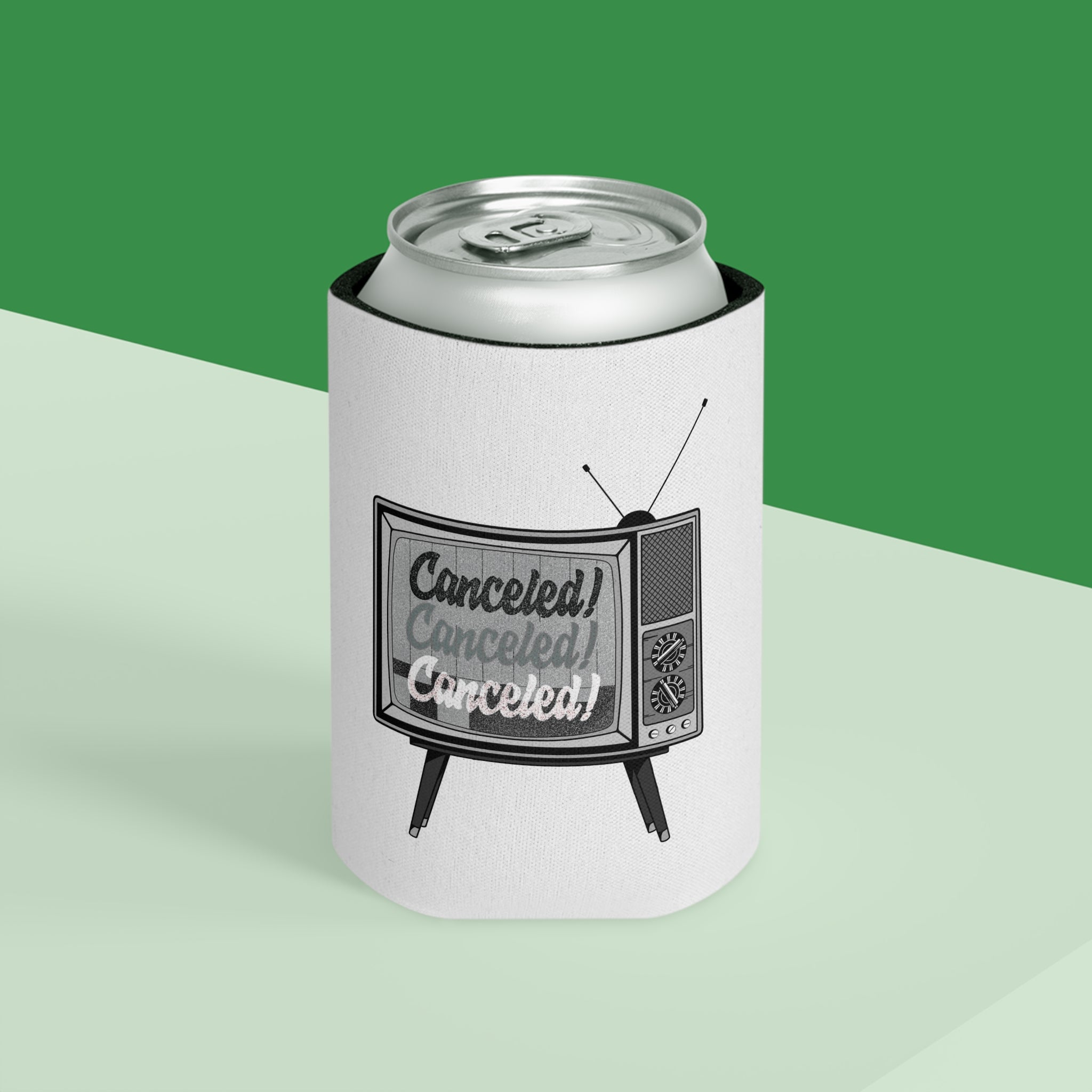 Can Cooler — Retro TV “Canceled!” Graphic Koozie