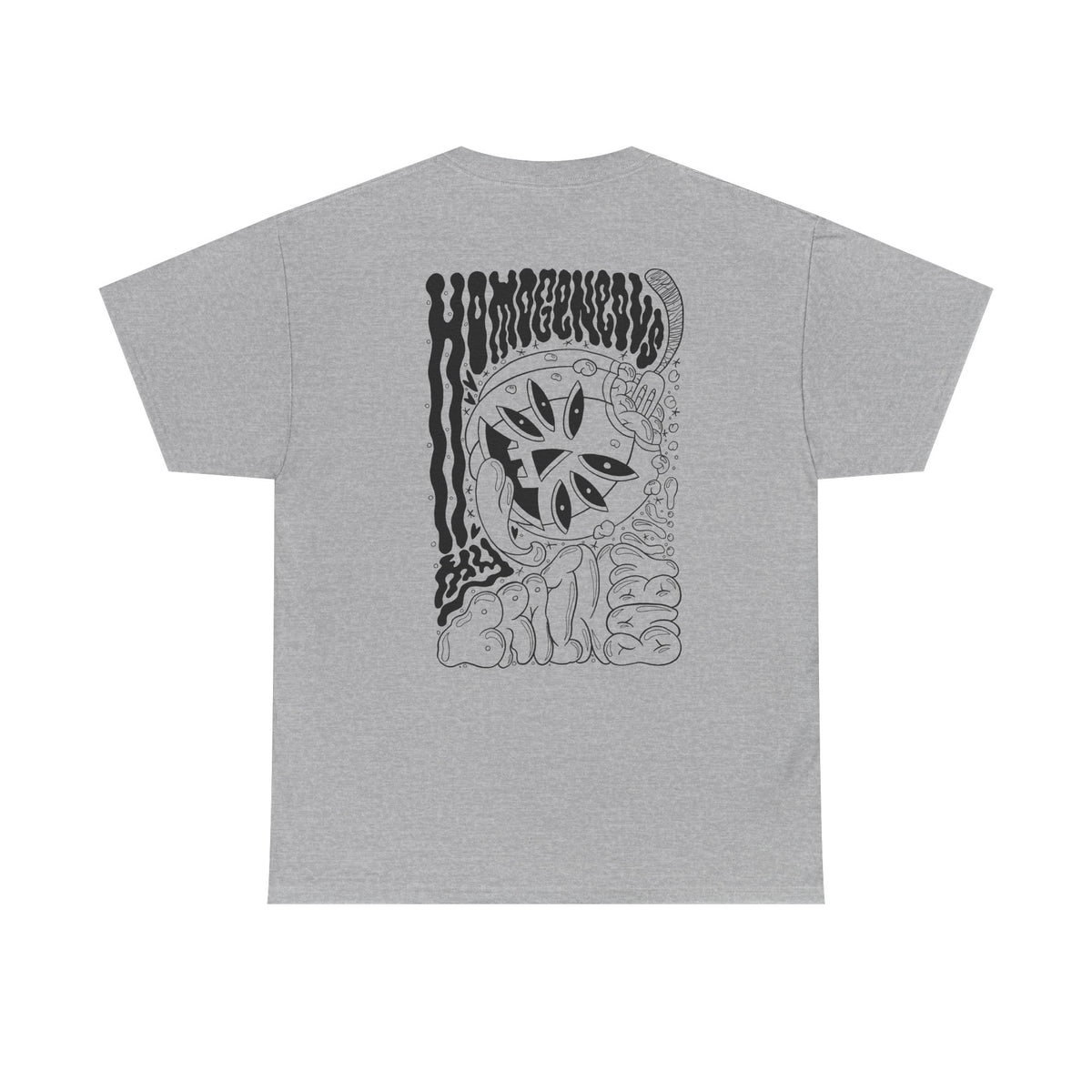 Monochrome Pumpkin Graphic Tee — Retro Black & White Pocket + Back Print