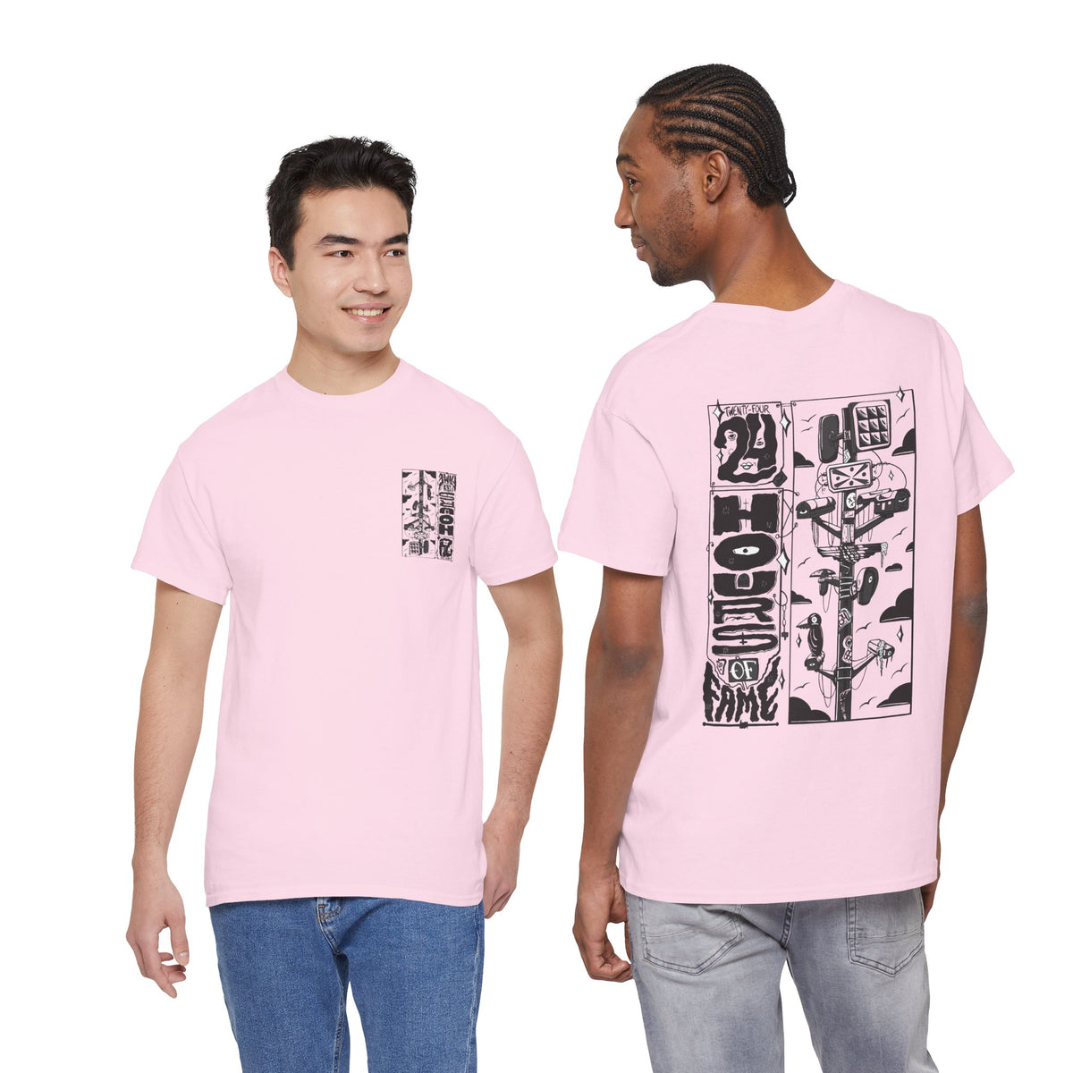 "24 Hours of Fame" - Graphic Tee (Back Print w/ F.T.W.) (Gildan 5K)