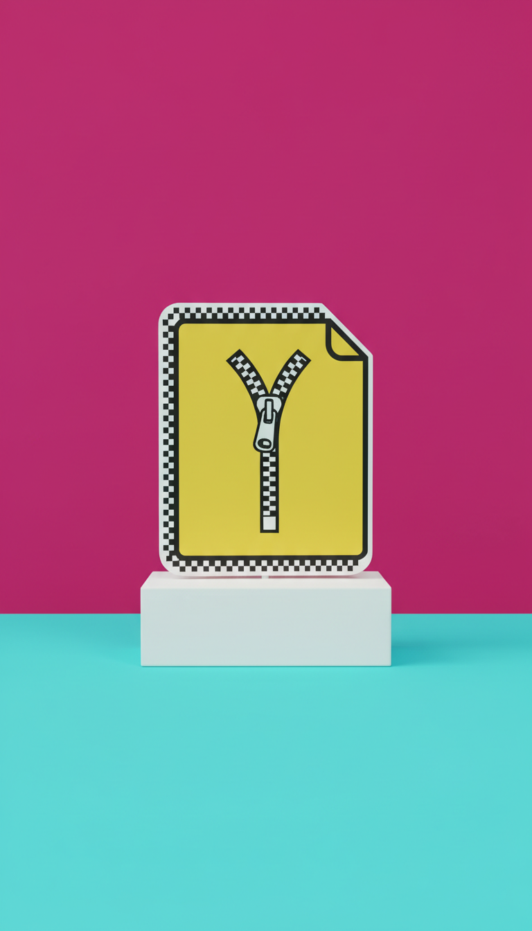 Zipped File Icon Cardboard Cutout