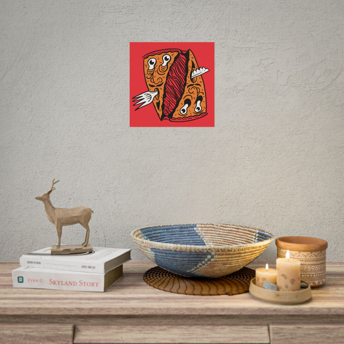 "PIZZA FACE" - Rolled Poster Print (Square) (Matte/Glossy/Satin)
