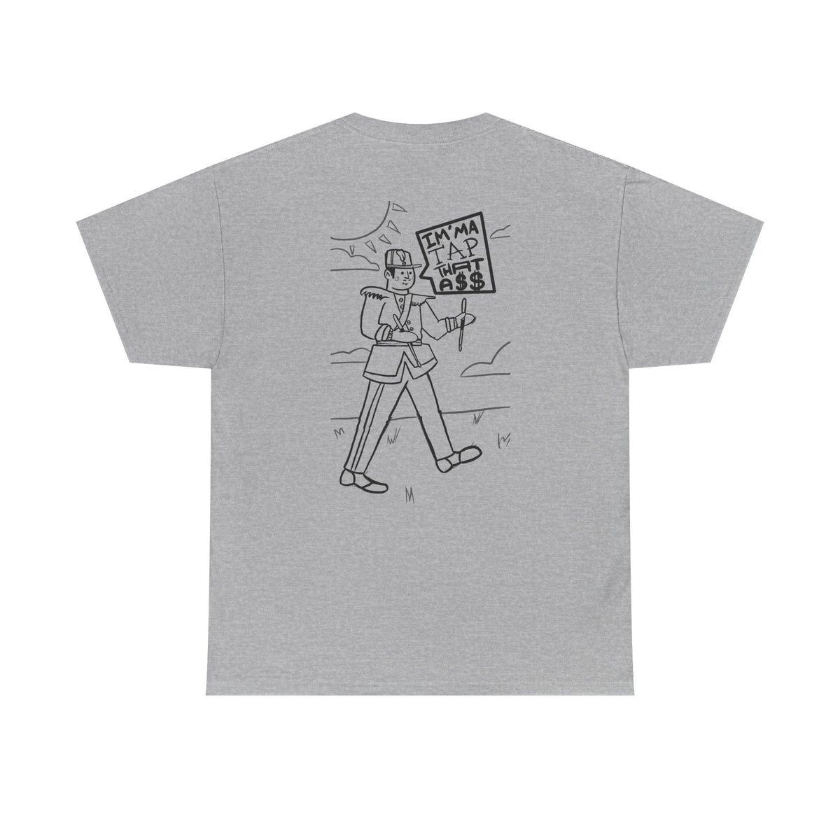 Protester Line Art Tee — Minimalist March Graphic T-Shirt