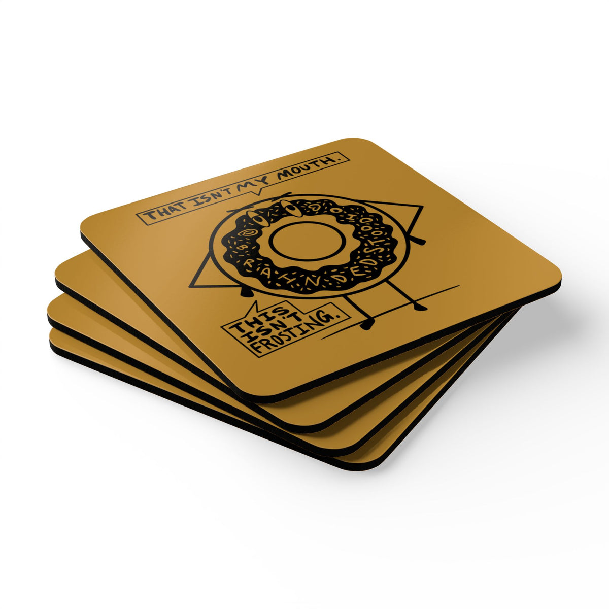 "DEMENTED DONUT" - 4 Coaster Set