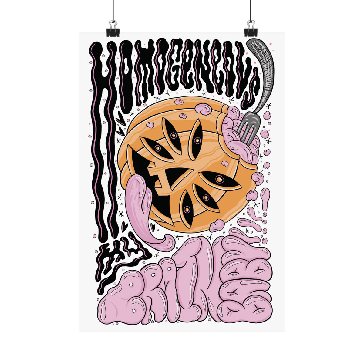 Psychedelic Pumpkin Poster — Matte Vertical Art Print