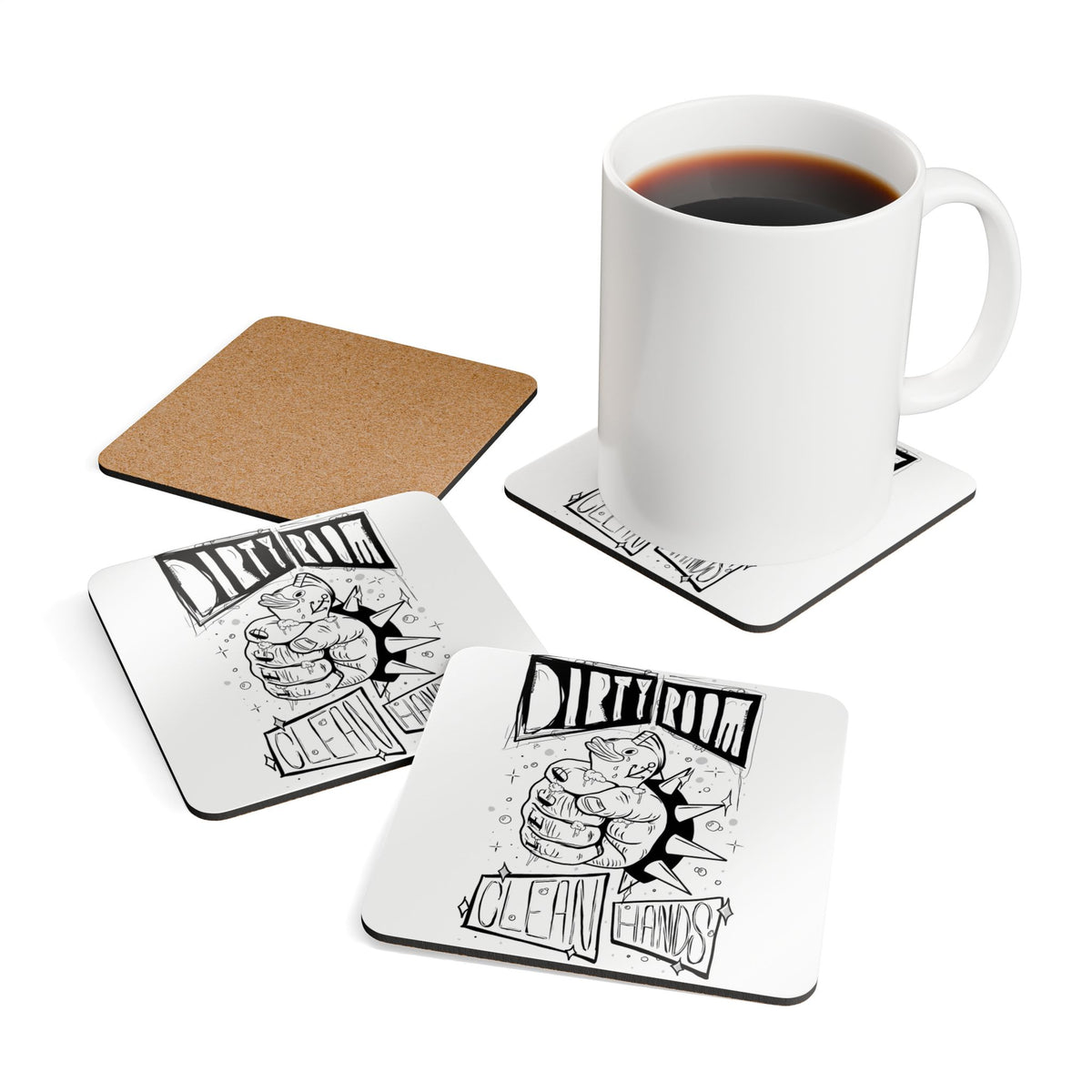 Cork Coaster Set — Rubber Ducky Art Drink Coasters