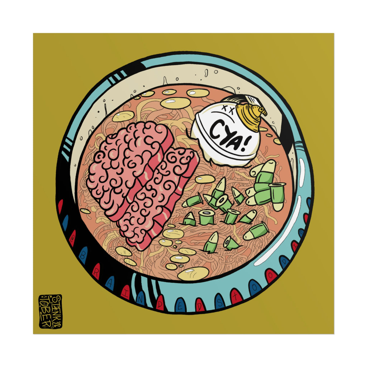 "FOOD FOE" - Rolled Poster Print (Square) (Matte/Glossy/Satin)