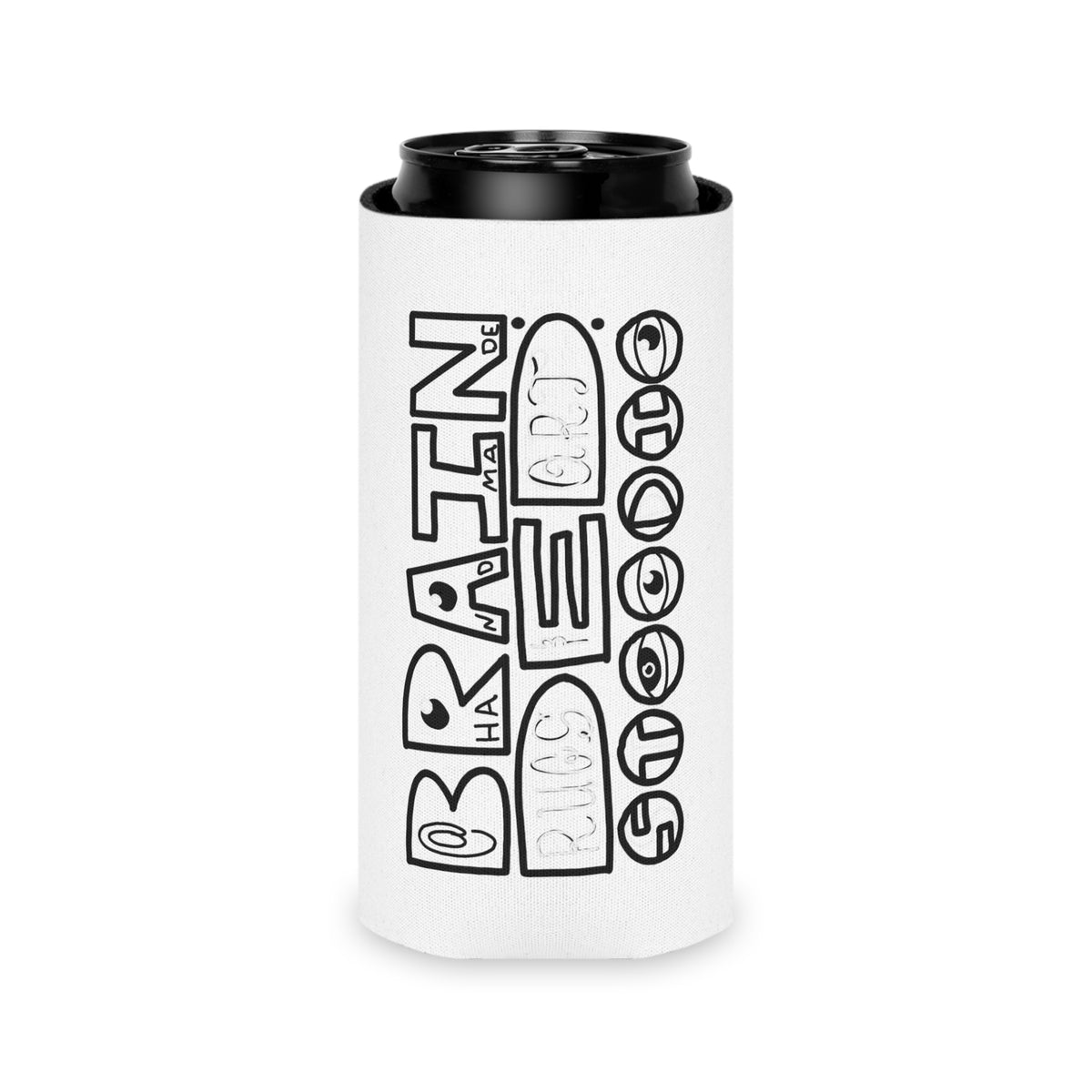 Lady Head Maze // Brain Ded Bookstore Logo - Can Cooler Koozie
