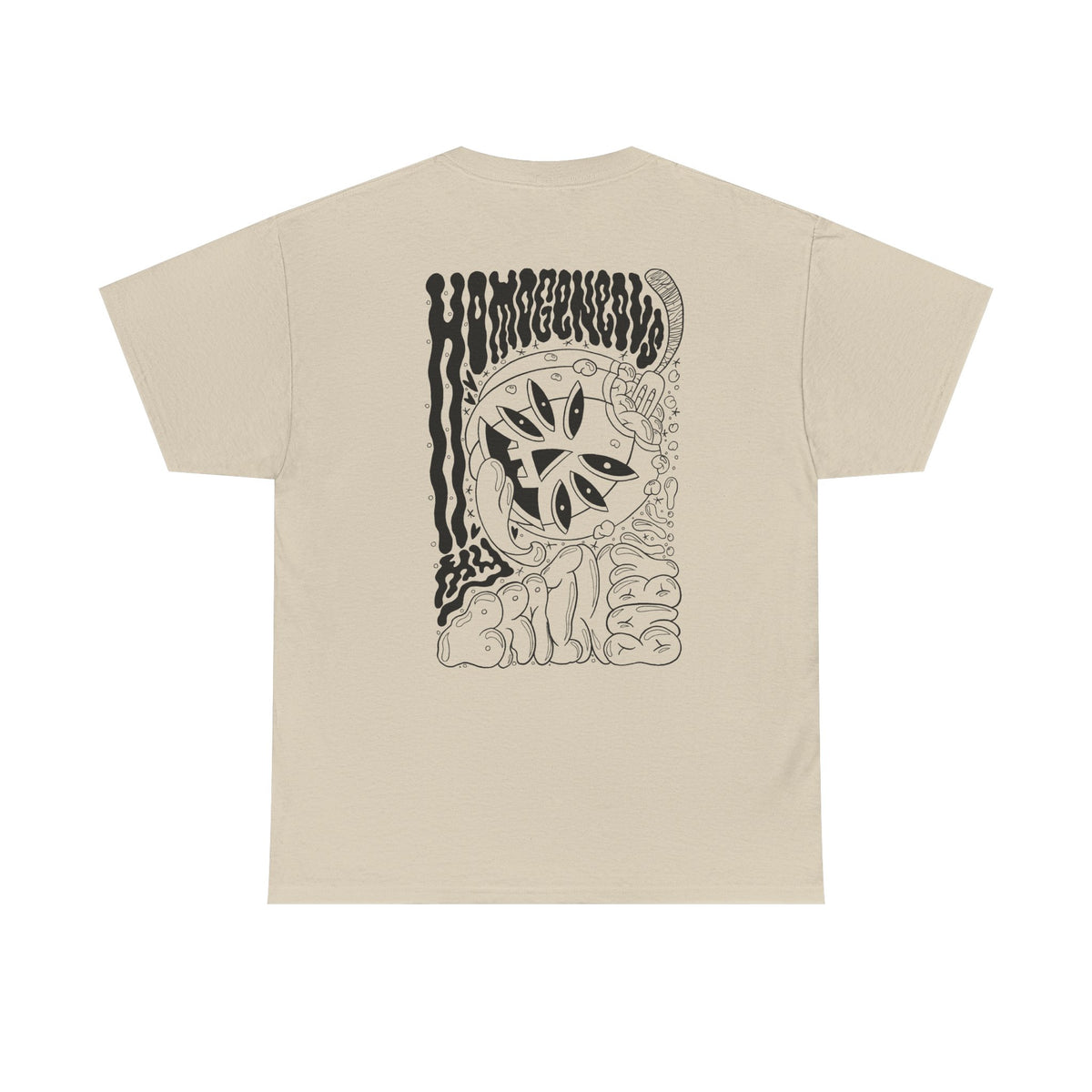 Monochrome Pumpkin Graphic Tee — Retro Black & White Pocket + Back Print