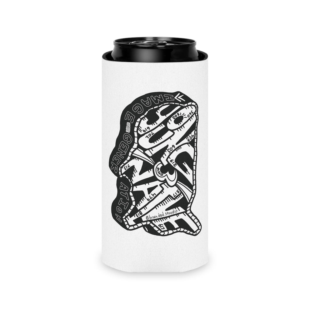 1984 Young and Naive USA Can Cooler — Retro Patriotic Beverage Insulator
