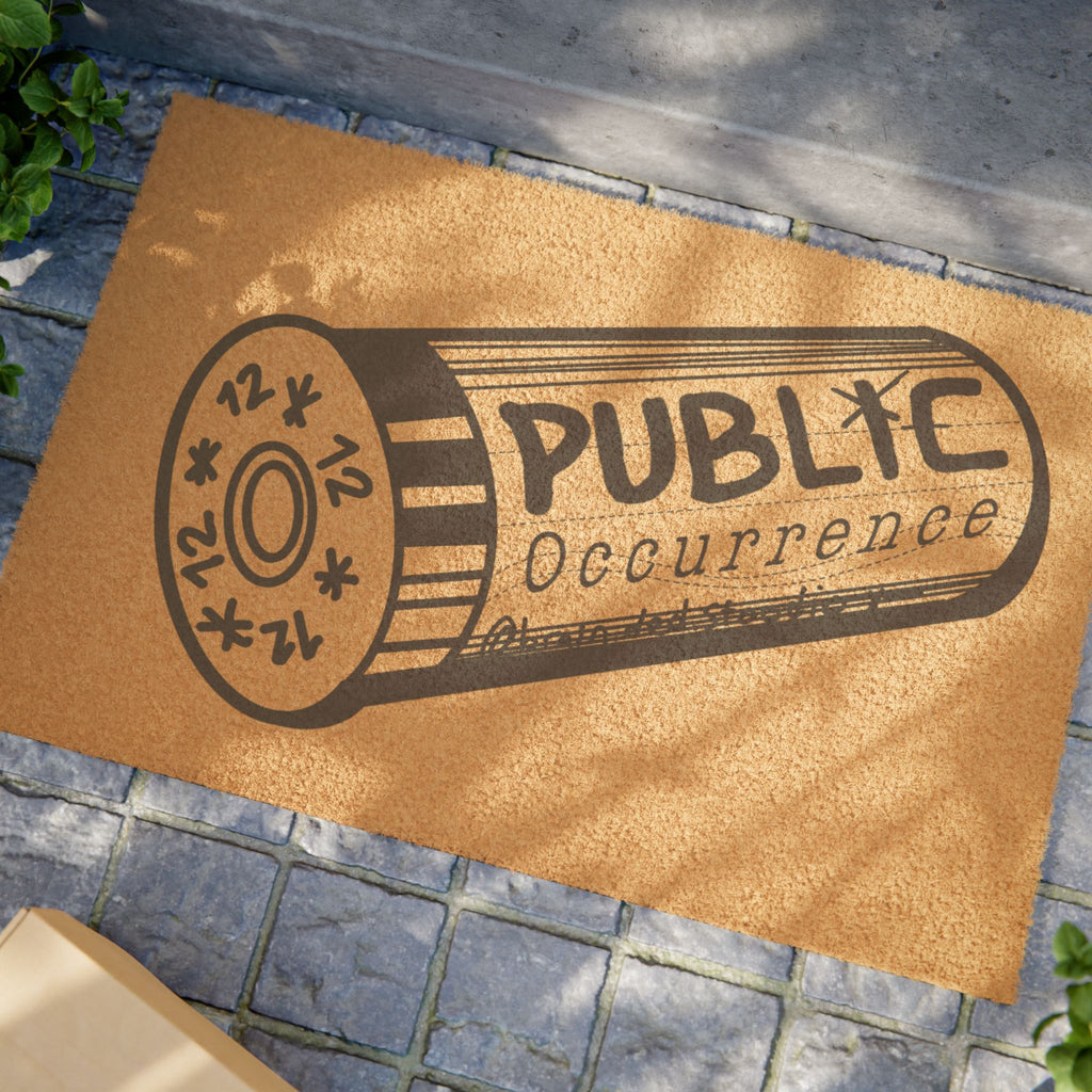 Doormat - 'Public Occurrence' 12 Gauge Shotgun Shell Coir Welcome Mat