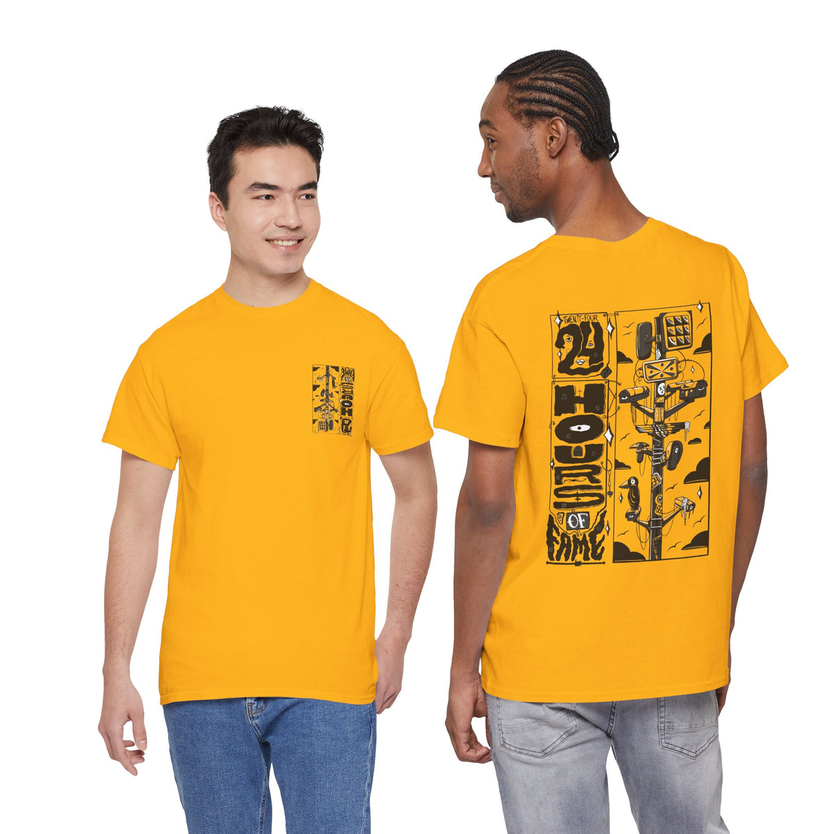 "24 Hours of Fame" - Graphic Tee (Back Print w/ F.T.W.) (Gildan 5K)
