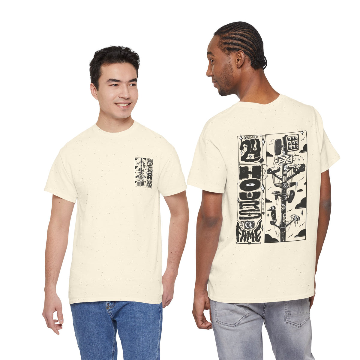 "24 Hours of Fame" - Graphic Tee (Back Print w/ F.T.W.) (Gildan 5K)
