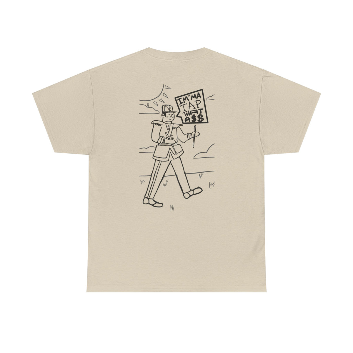 Protester Line Art Tee — Minimalist March Graphic T-Shirt
