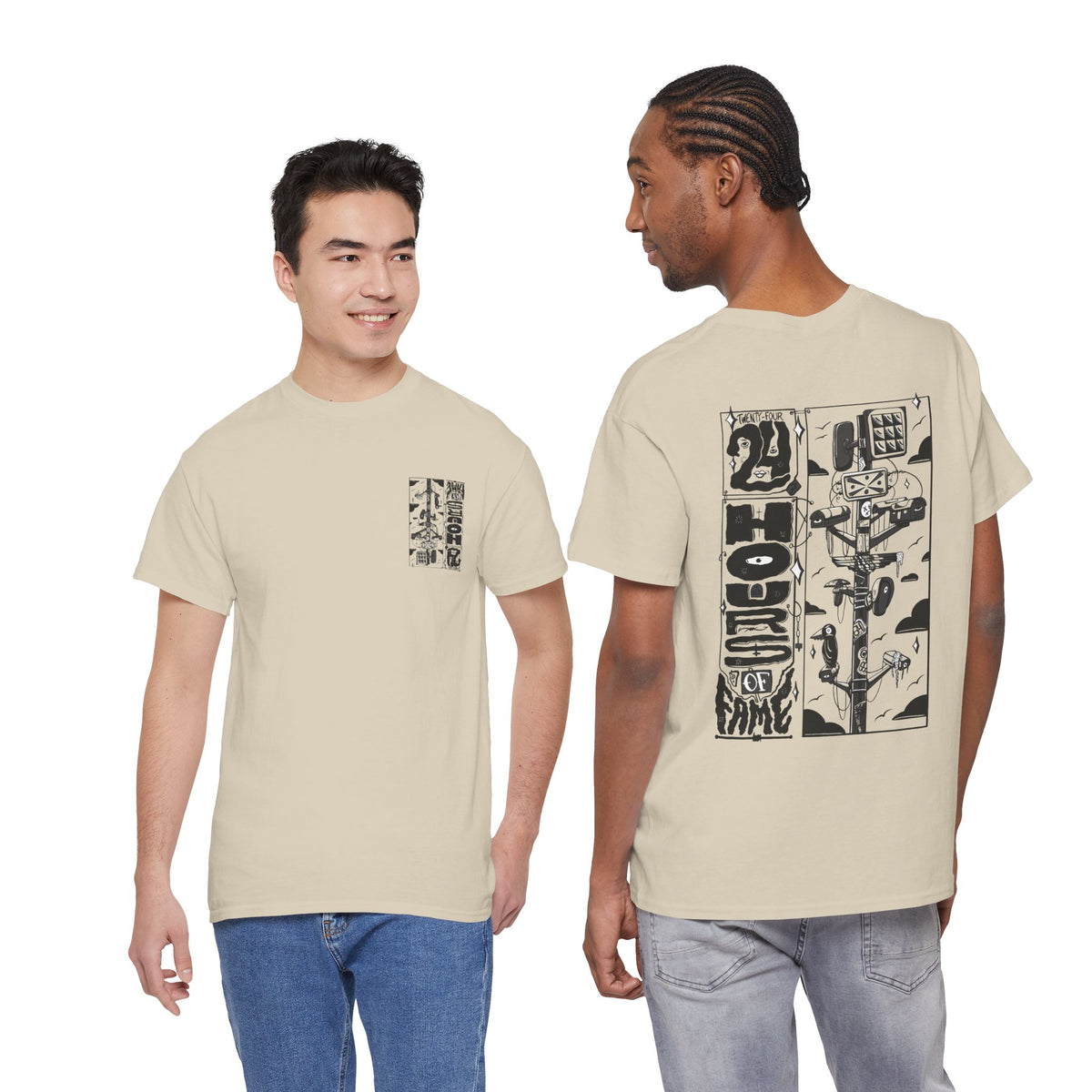 "24 Hours of Fame" - Graphic Tee (Back Print w/ F.T.W.) (Gildan 5K)