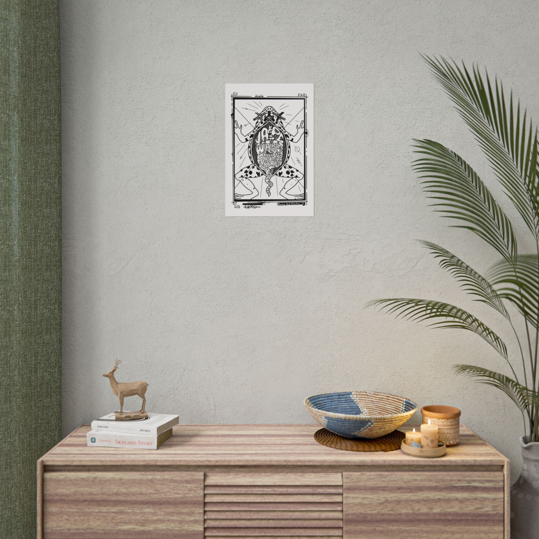 Rolled Poster — Black & White Surreal Frog Anatomy Art Print