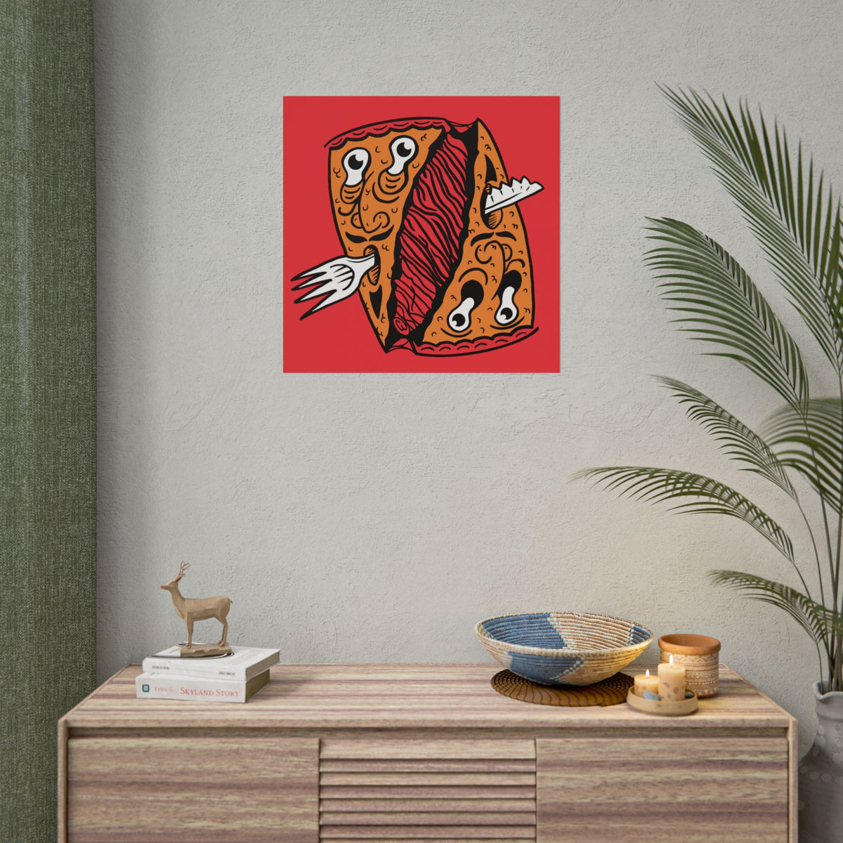 "PIZZA FACE" - Rolled Poster Print (Square) (Matte/Glossy/Satin)