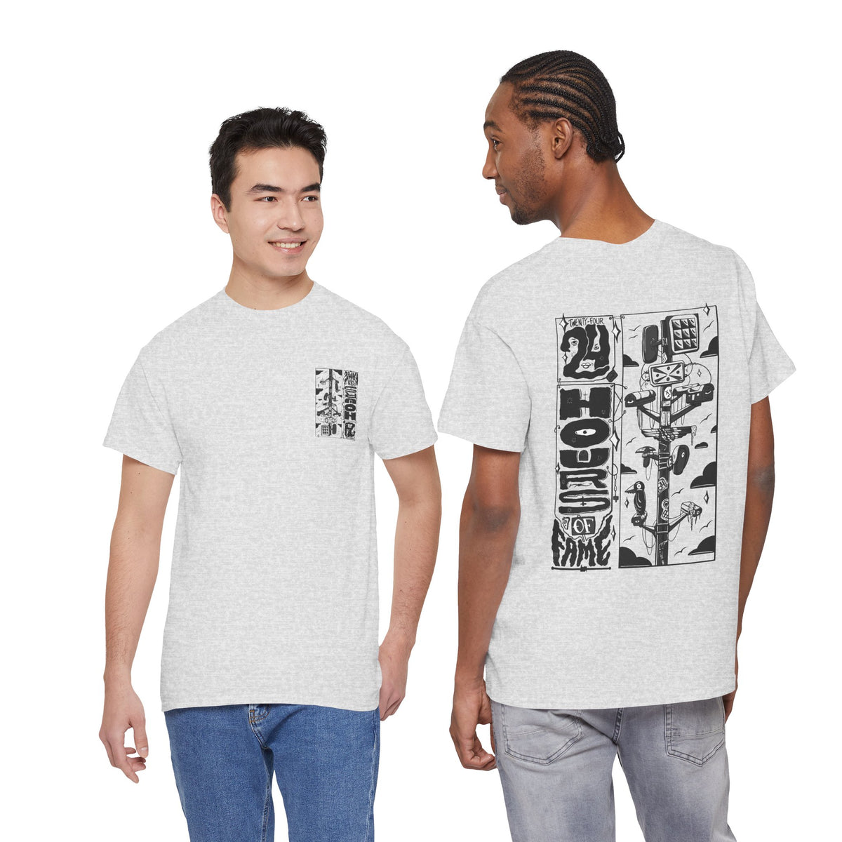 "24 Hours of Fame" - Graphic Tee (Back Print w/ F.T.W.) (Gildan 5K)