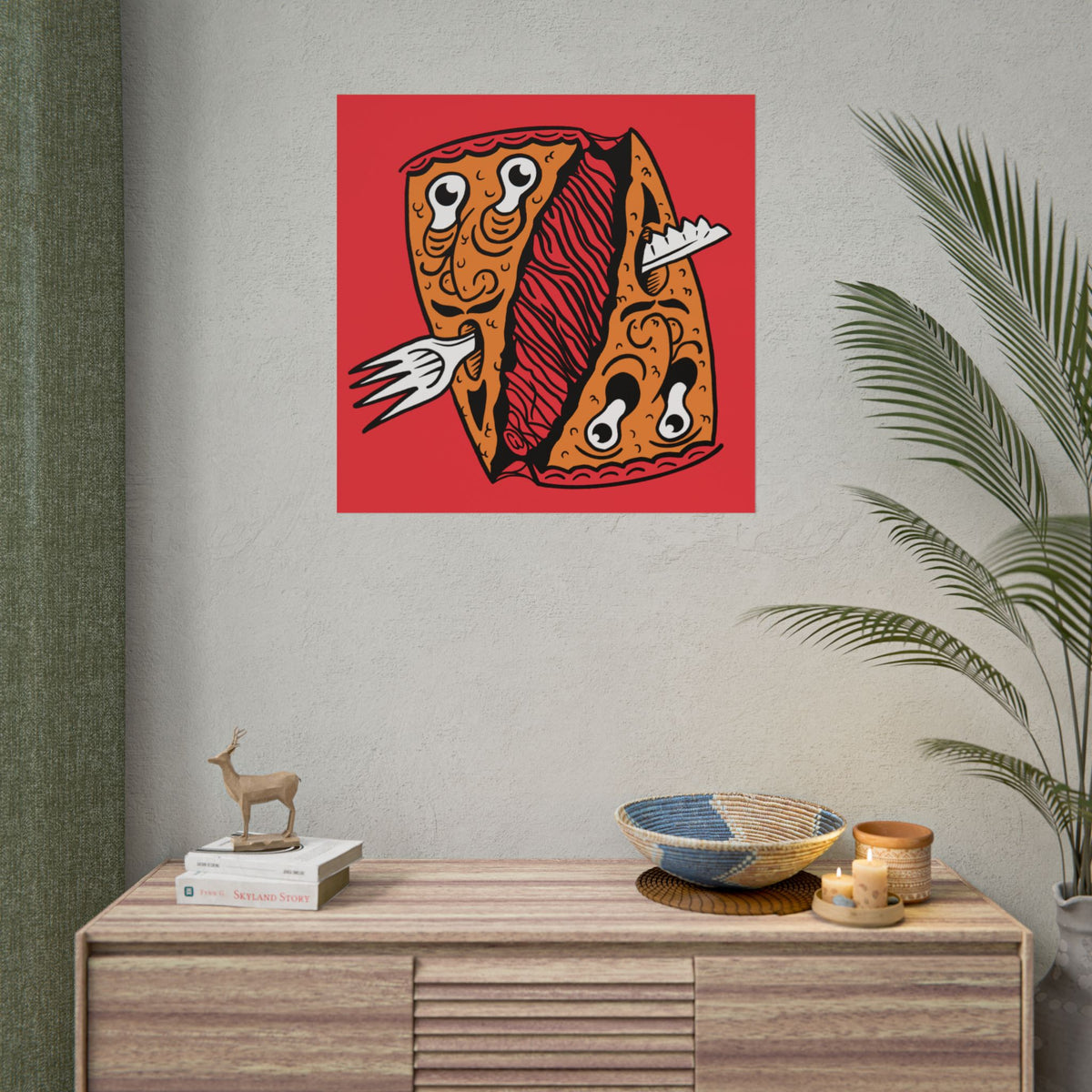 "PIZZA FACE" - Rolled Poster Print (Square) (Matte/Glossy/Satin)