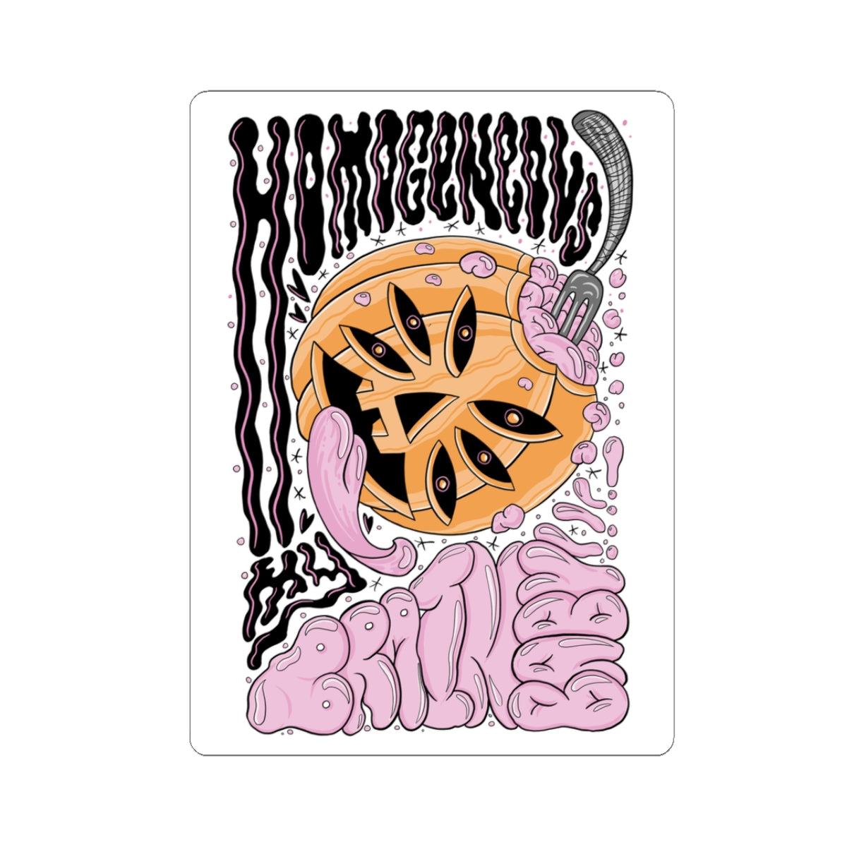 Pumpkin Brain Kiss-Cut Sticker