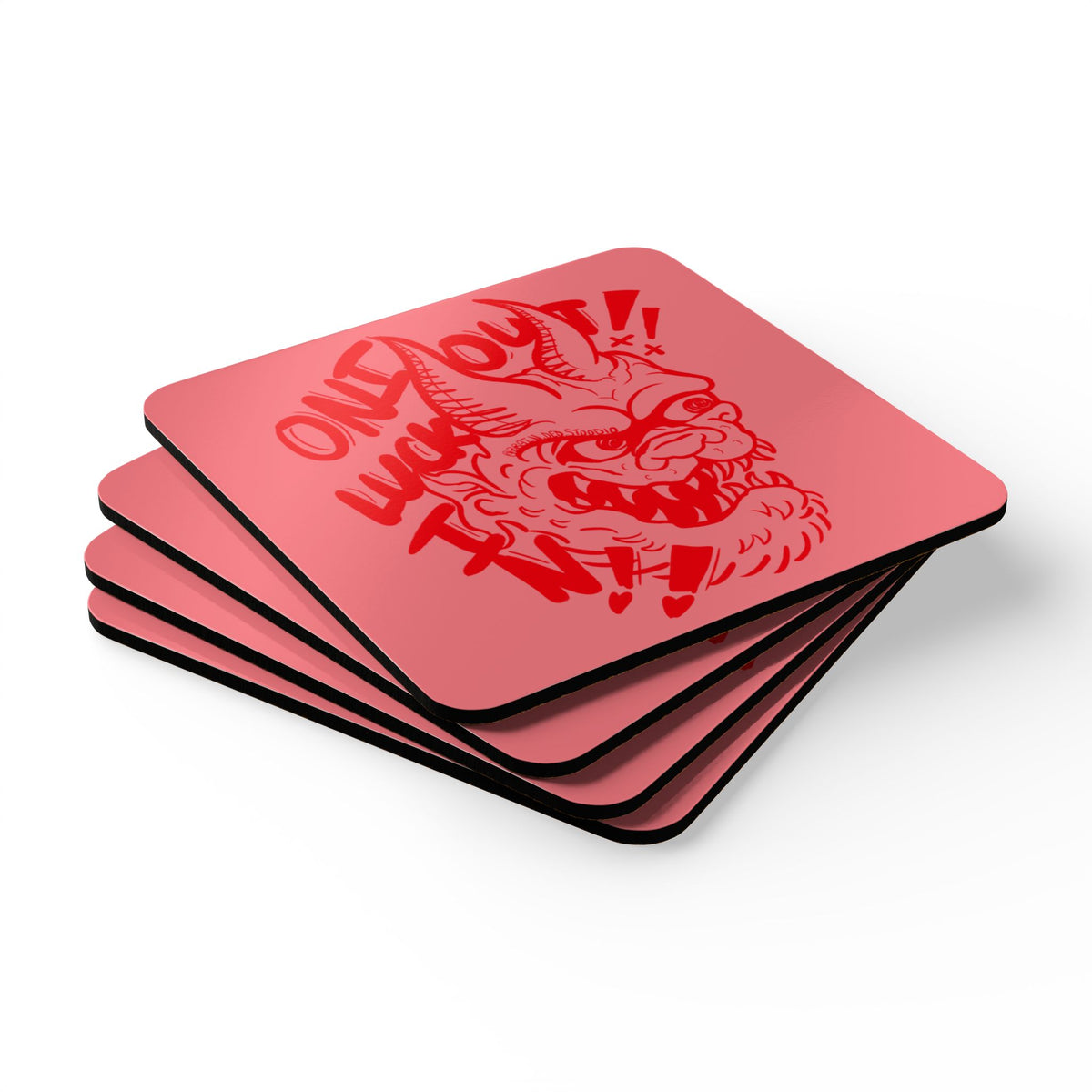 "ONI OUT, LUCK IN" - 4 Coaster Set