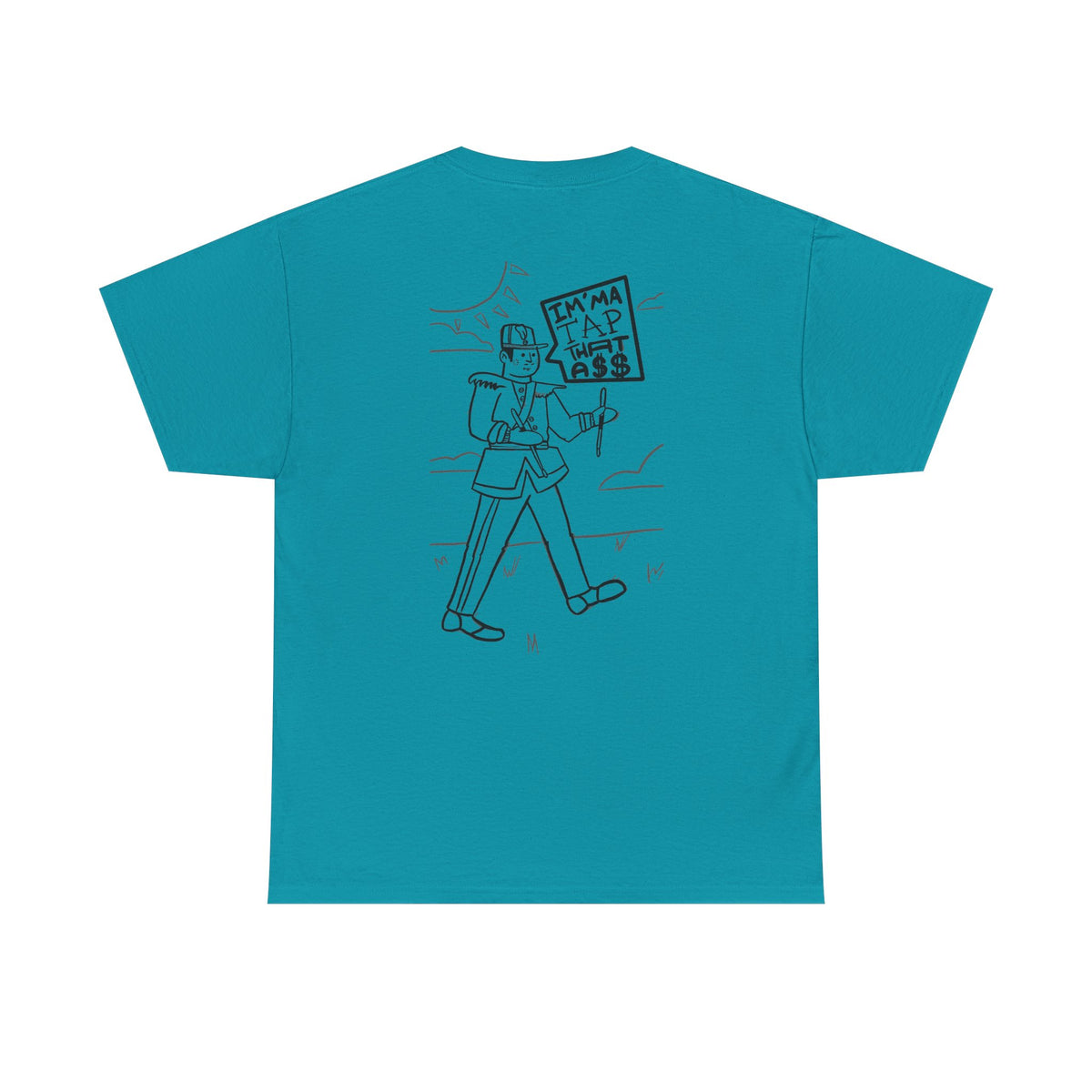 Protester Line Art Tee — Minimalist March Graphic T-Shirt